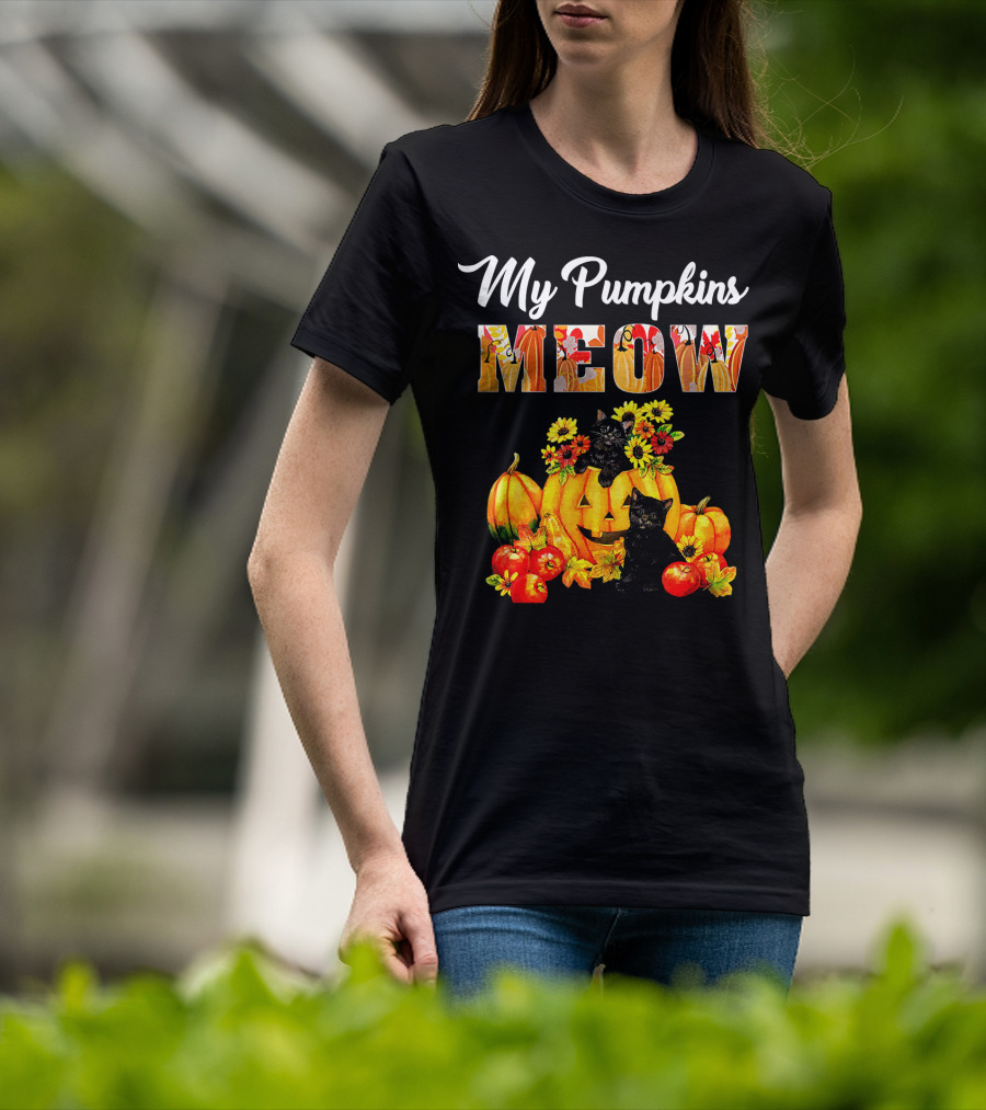 My Pumpkins Meow Cat Halloween Funny Love T-Shirt