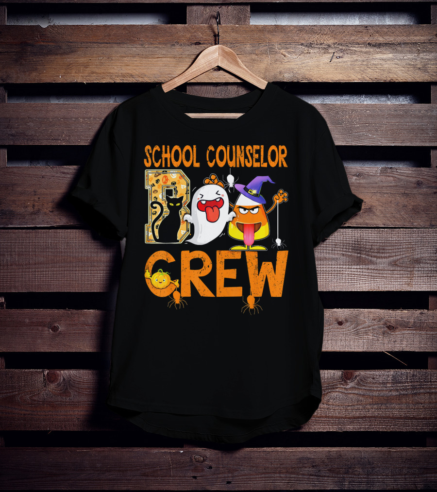School Counselor Boo Crew Cat Ghost Candy T-Shirt