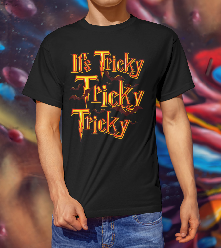 It's Tricky Tricky Tricky With Bats And Lightning-Inspired Font T-Shirt