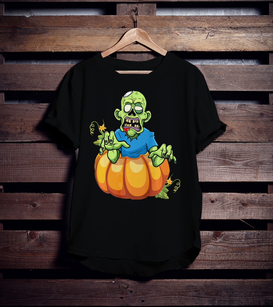 Zombie Rising From Pumpkin T-Shirt