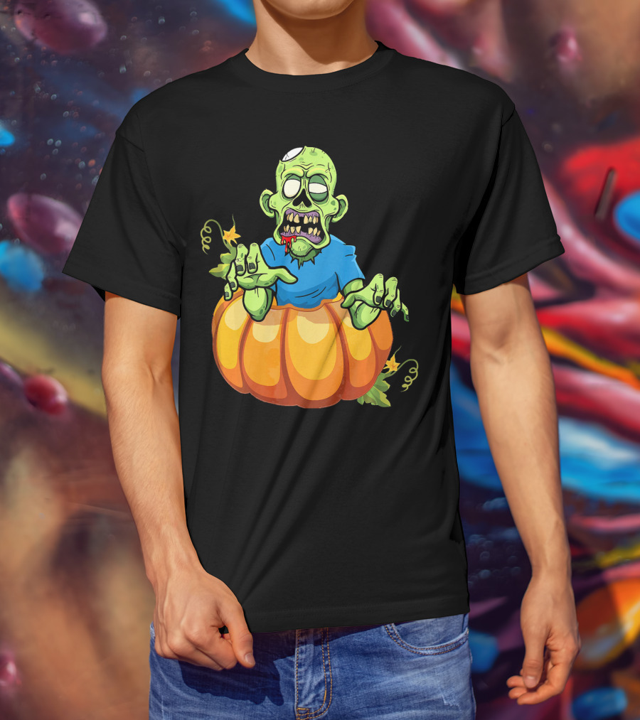 Zombie Rising From Pumpkin T-Shirt
