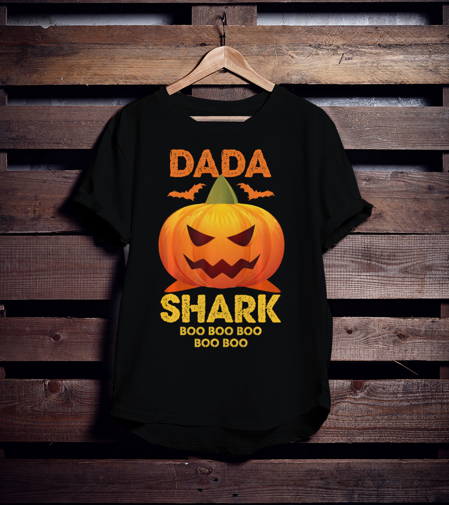 Dada Shark Boo Boo Boo Halloween Pumpkin T-Shirt