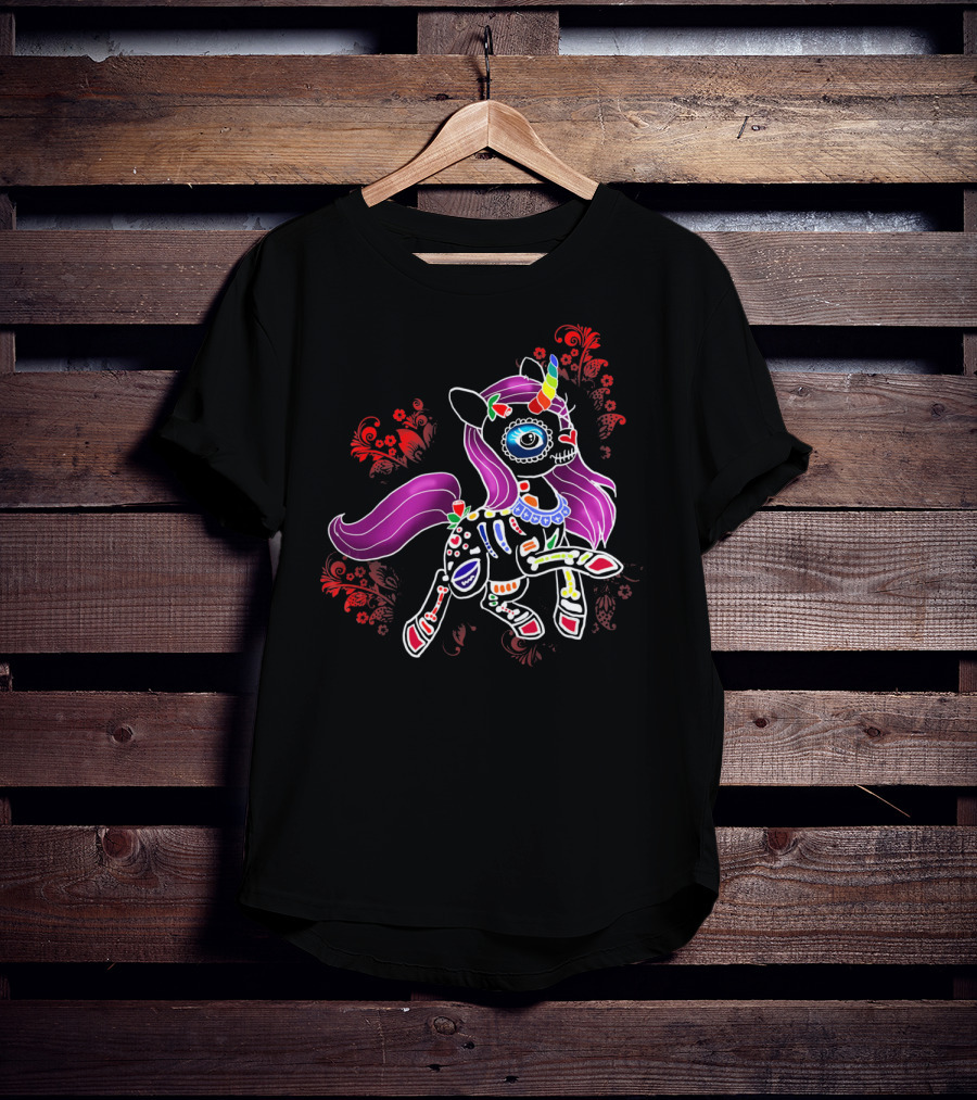 Unicorn Skeleton Dia De Los Muertos Unicorn T-Shirt