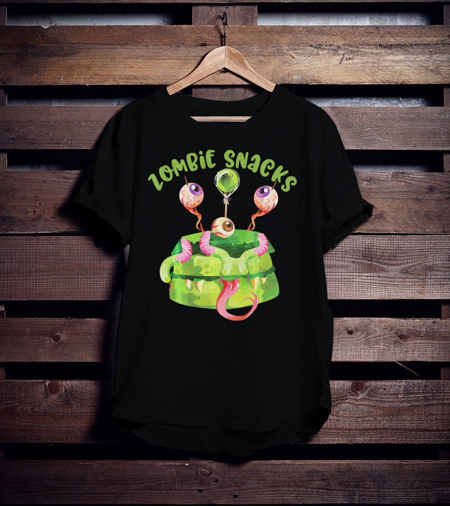 Zombie Snacks Halloween Fun Eyeballs T-Shirt