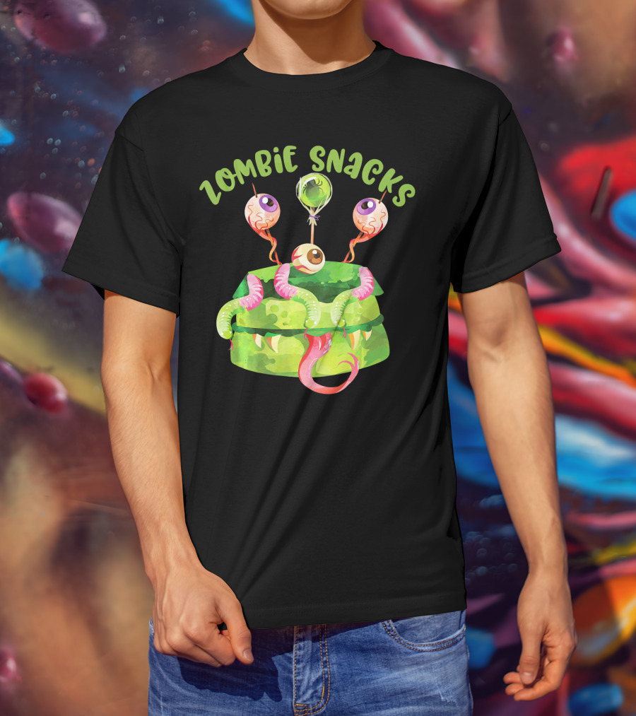 Zombie Snacks Halloween Fun Eyeballs T-Shirt