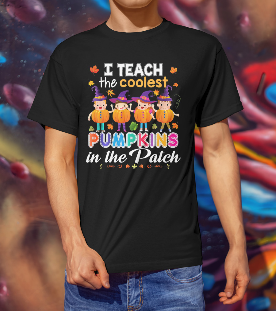 I Teach The Coolest Pumpkins In The Patch Halloween Kids Teachers T-Shirt