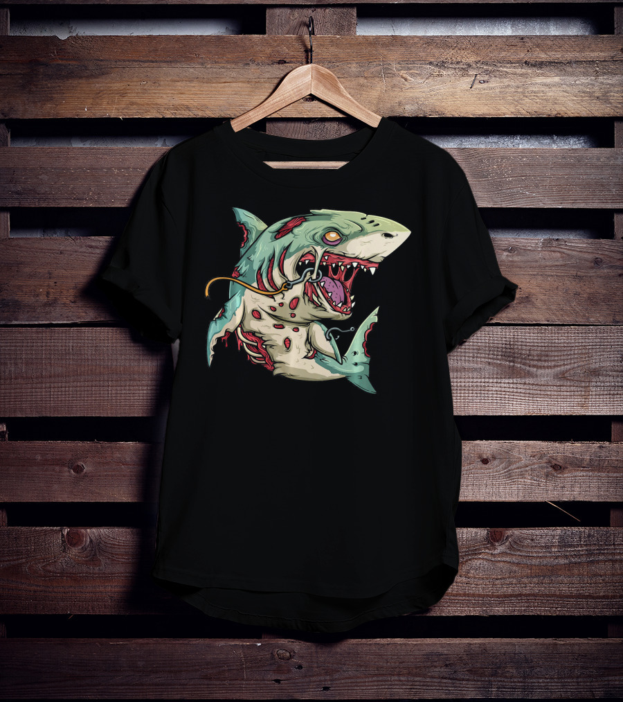 Zombie Shark Halloween Party Monster T-Shirt