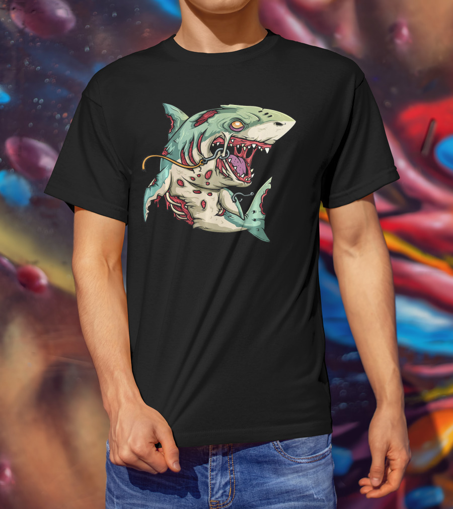 Zombie Shark Halloween Party Monster T-Shirt