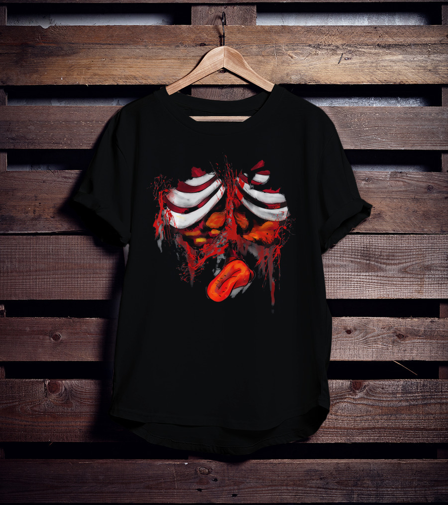 Grotesque Zombie Rib Cage And Entrails Halloween Costume T-Shirt