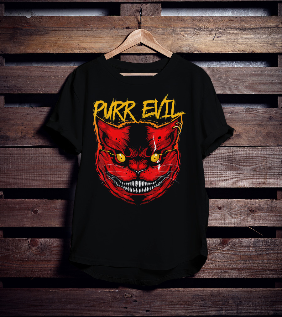 Purr Evil Cat For Halloween Saturday T-Shirt