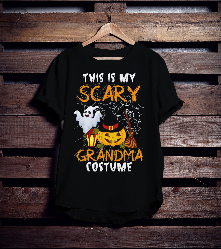 This Is My Scary Grandma Halloween Costume Ghost Pumpkin Spider Web T-Shirt