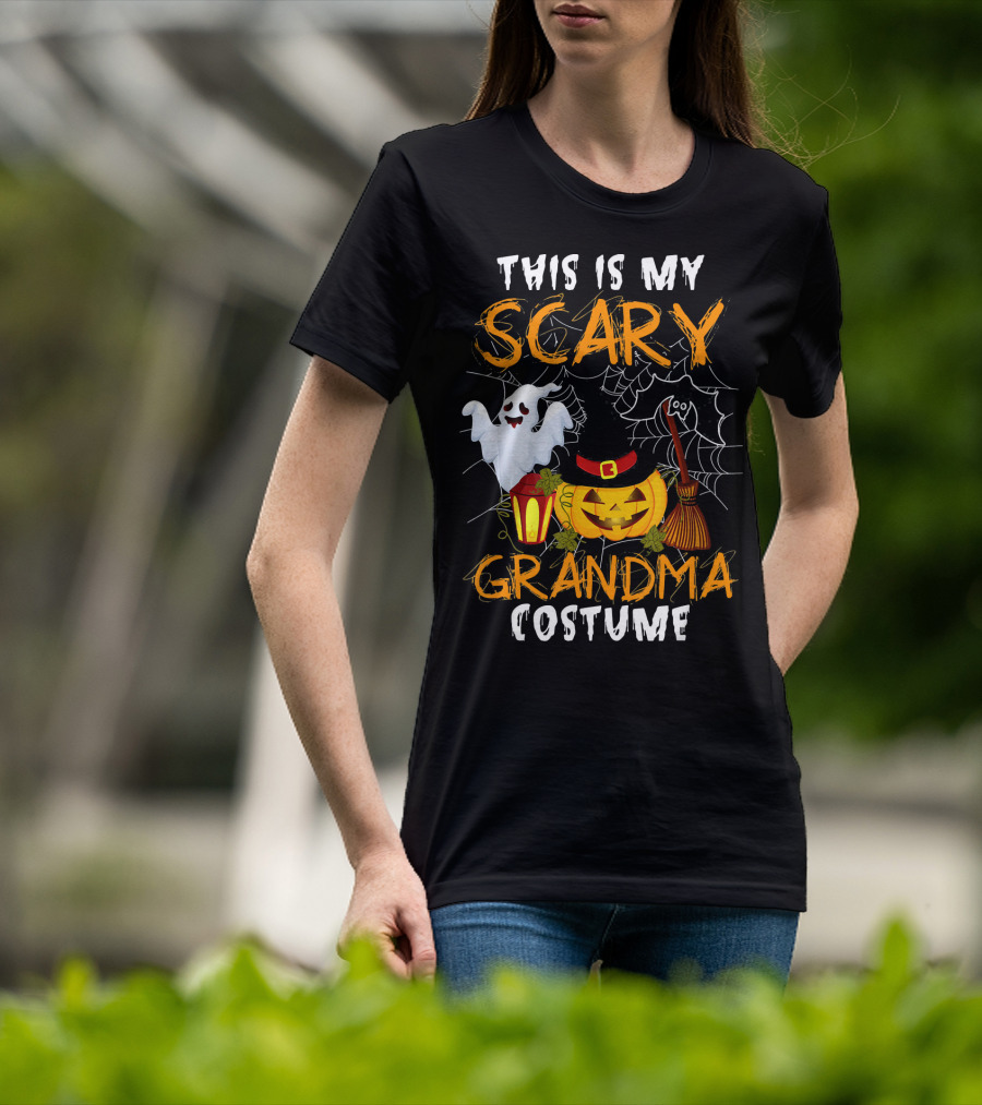 This Is My Scary Grandma Halloween Costume Ghost Pumpkin Spider Web T-Shirt