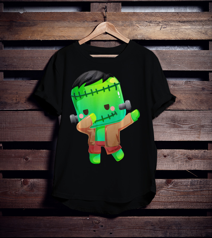Cute Cartoon Dabbing Frankenstein Monster T-Shirt