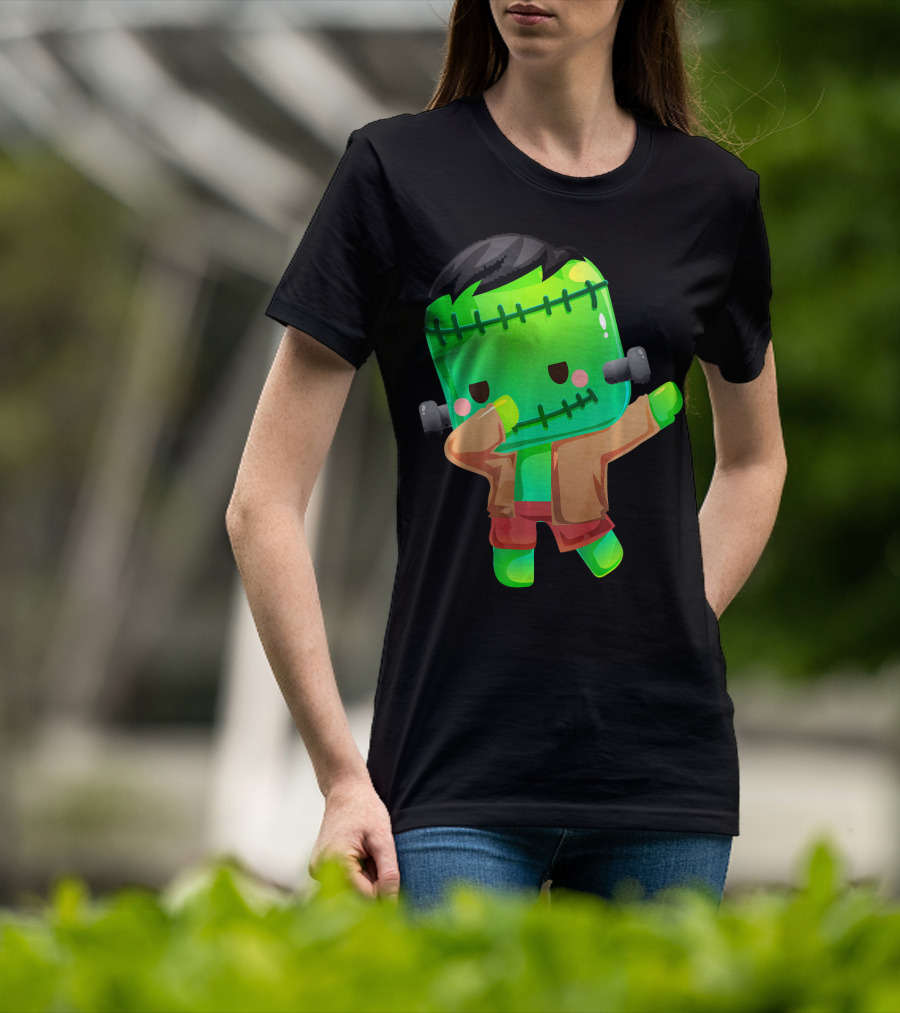 Cute Cartoon Dabbing Frankenstein Monster T-Shirt