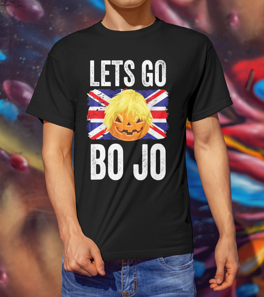 Lets Go Bo Jo Halloween Brexit Pumpkin Union Jack T-Shirt