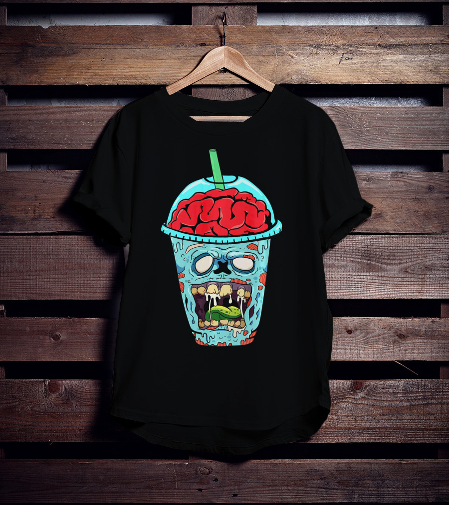 Zombie Apocalypse Brain Slushy Drink Horror T-Shirt