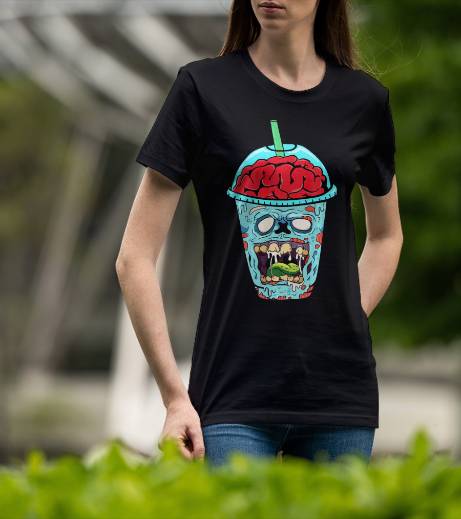 Zombie Apocalypse Brain Slushy Drink Horror T-Shirt