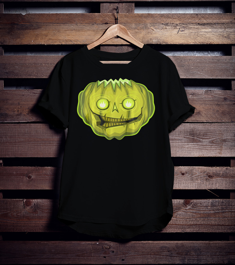 Halloween Zombie Pumpkin Glowing Skull T-Shirt