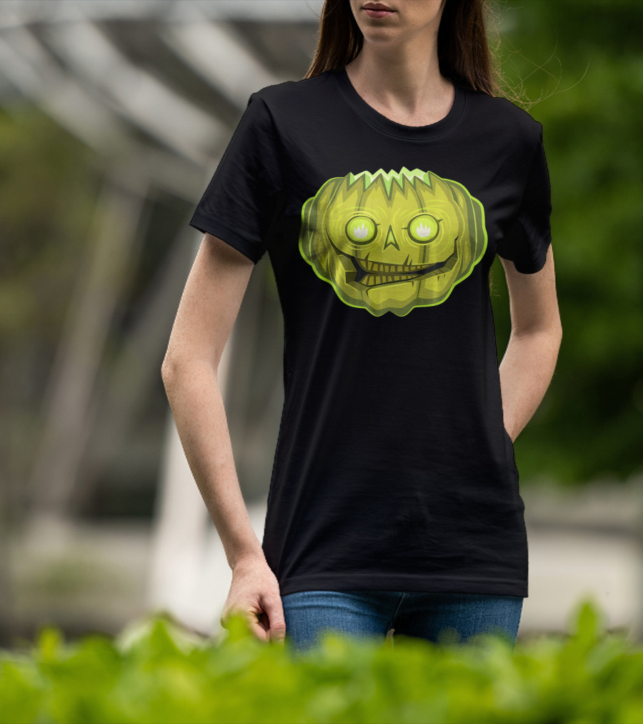 Halloween Zombie Pumpkin Glowing Skull T-Shirt
