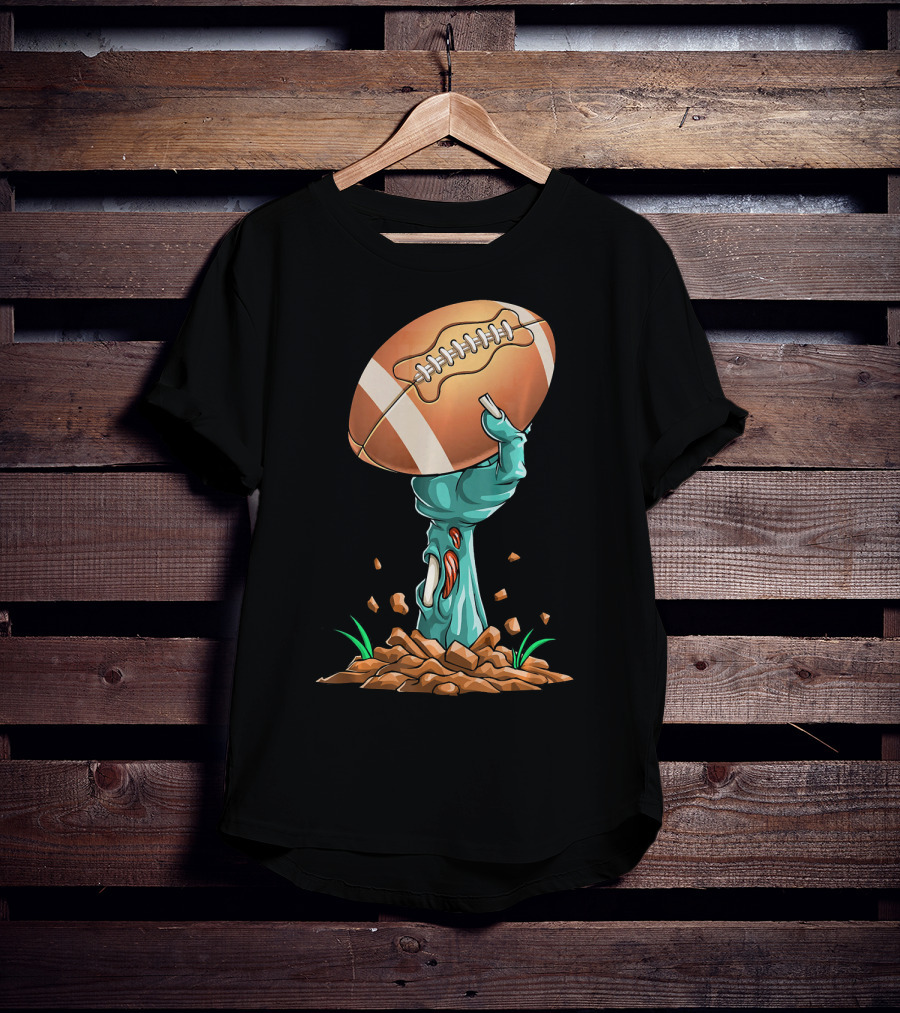 Zombie Hands Rising With Football Victory T-Shirt
