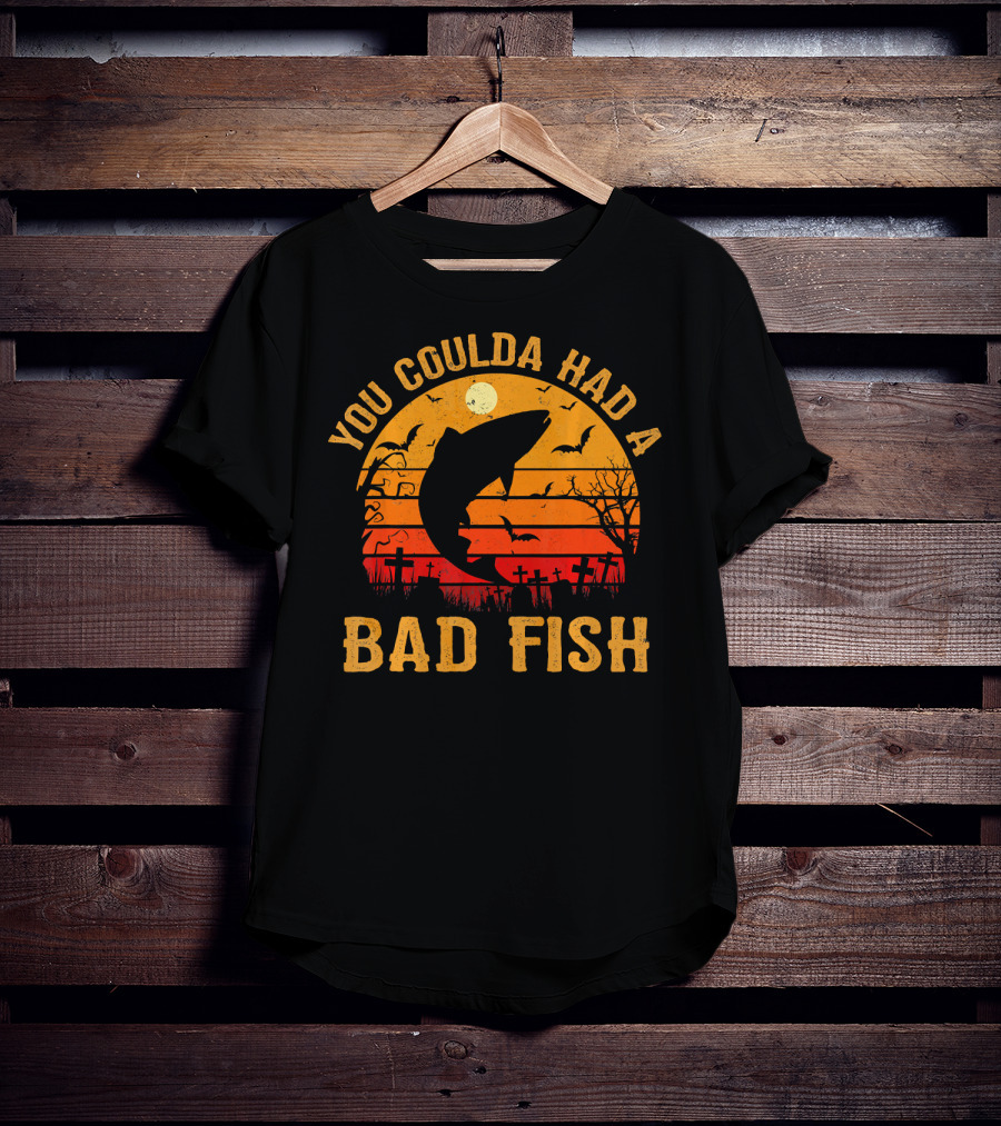 You Coulda Had A Bad Fish Halloween Shark Graveyard Scene T-Shirt
