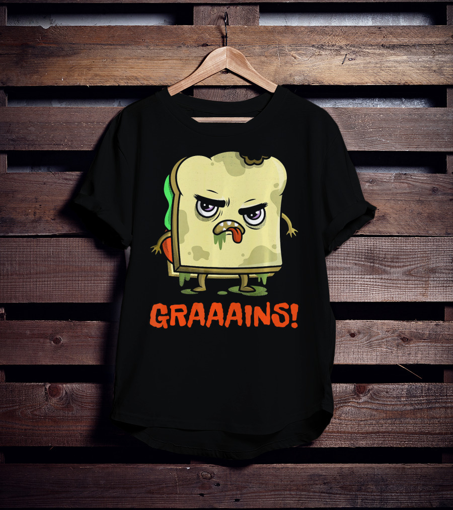 Halloween Zombie Sandwich Graaains Food Grains T-Shirt