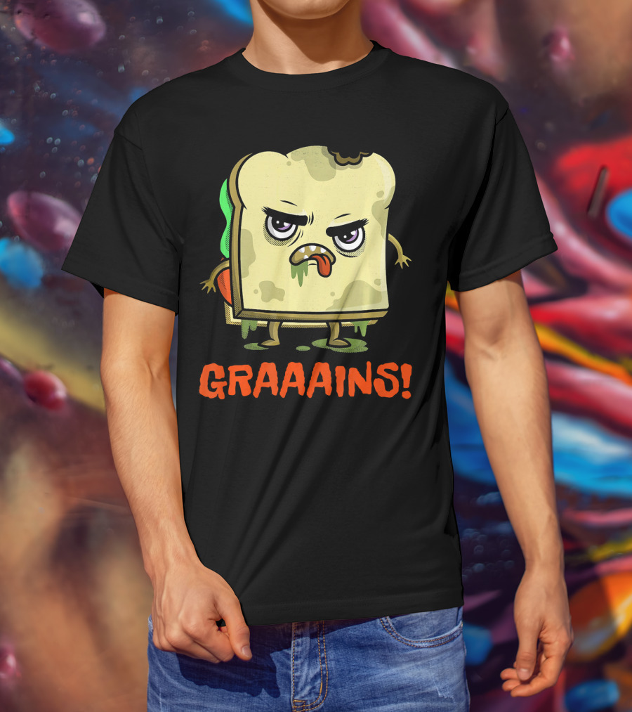 Halloween Zombie Sandwich Graaains Food Grains T-Shirt