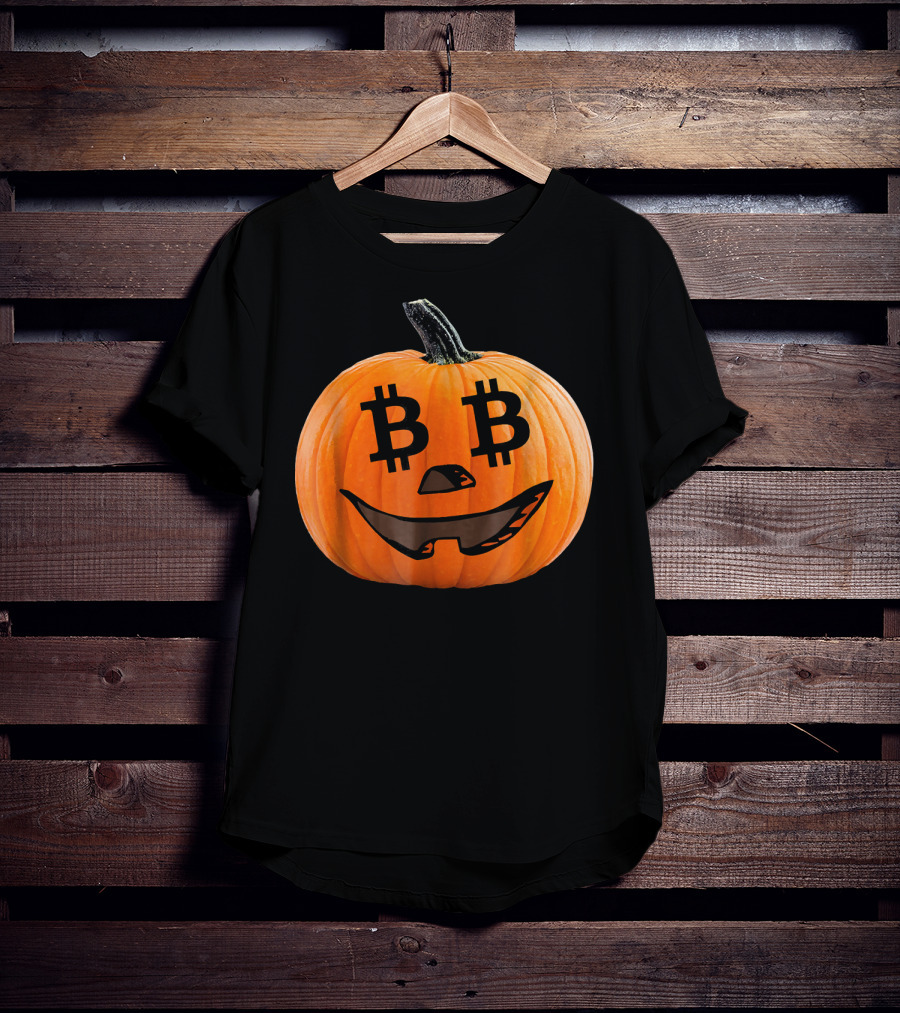 Bitcoin Pumpkin Halloween Costume Crypt T-Shirt