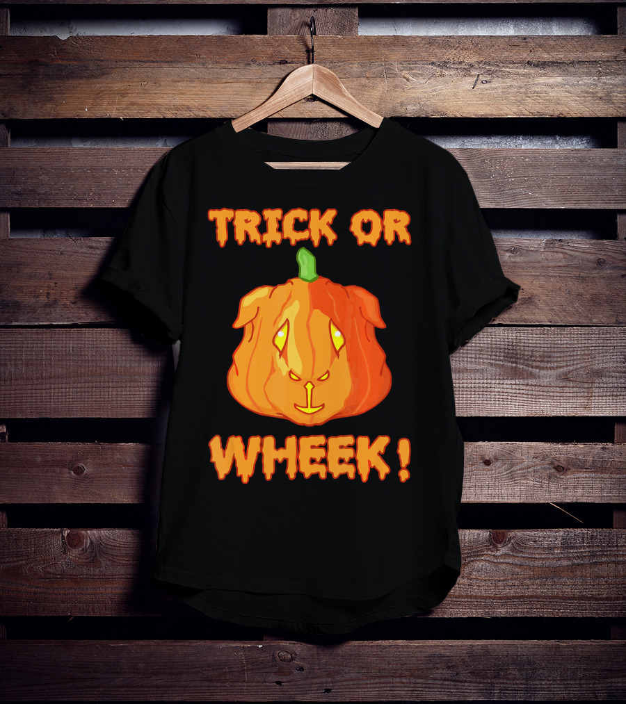 Trick Or Wheek Guinea Pig Jack O Lantern Halloween Fun T-Shirt