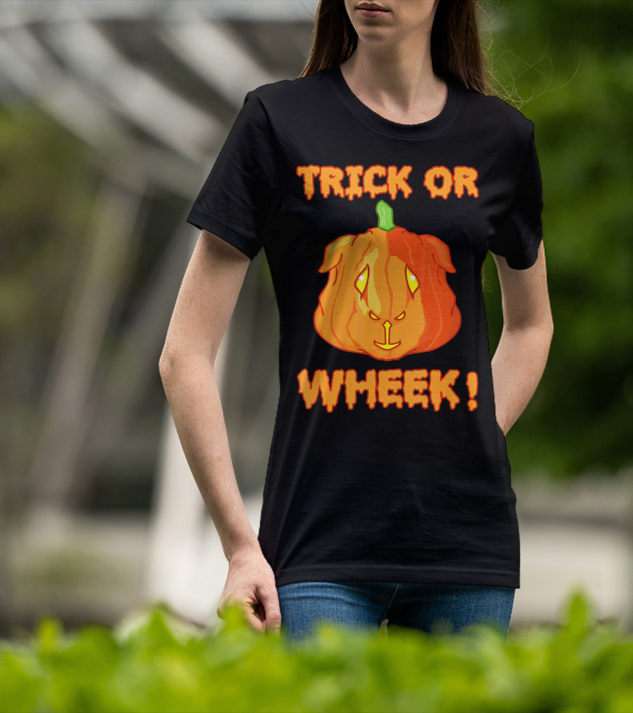 Trick Or Wheek Guinea Pig Jack O Lantern Halloween Fun T-Shirt
