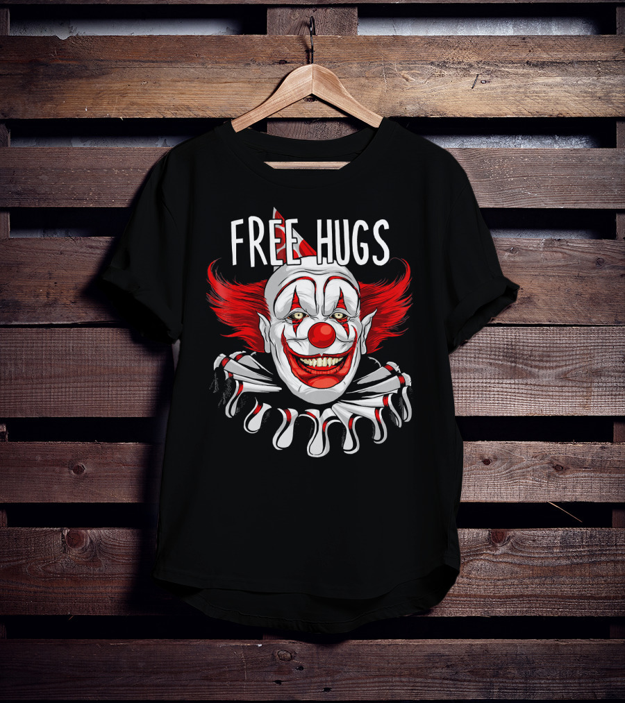 Free Hugs Creepy Scary Clown Halloween T-Shirt