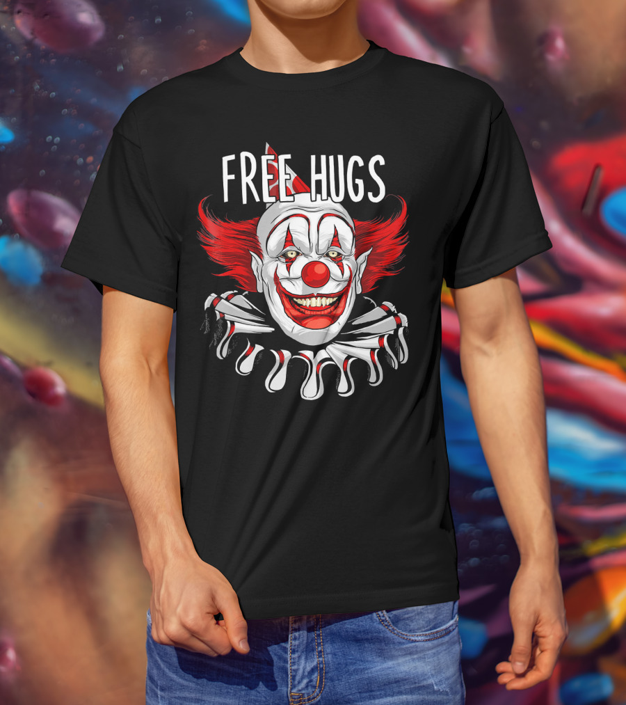Free Hugs Creepy Scary Clown Halloween T-Shirt