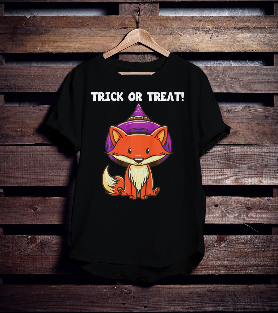 Trick Or Treat Witch Fox Halloween T-Shirt