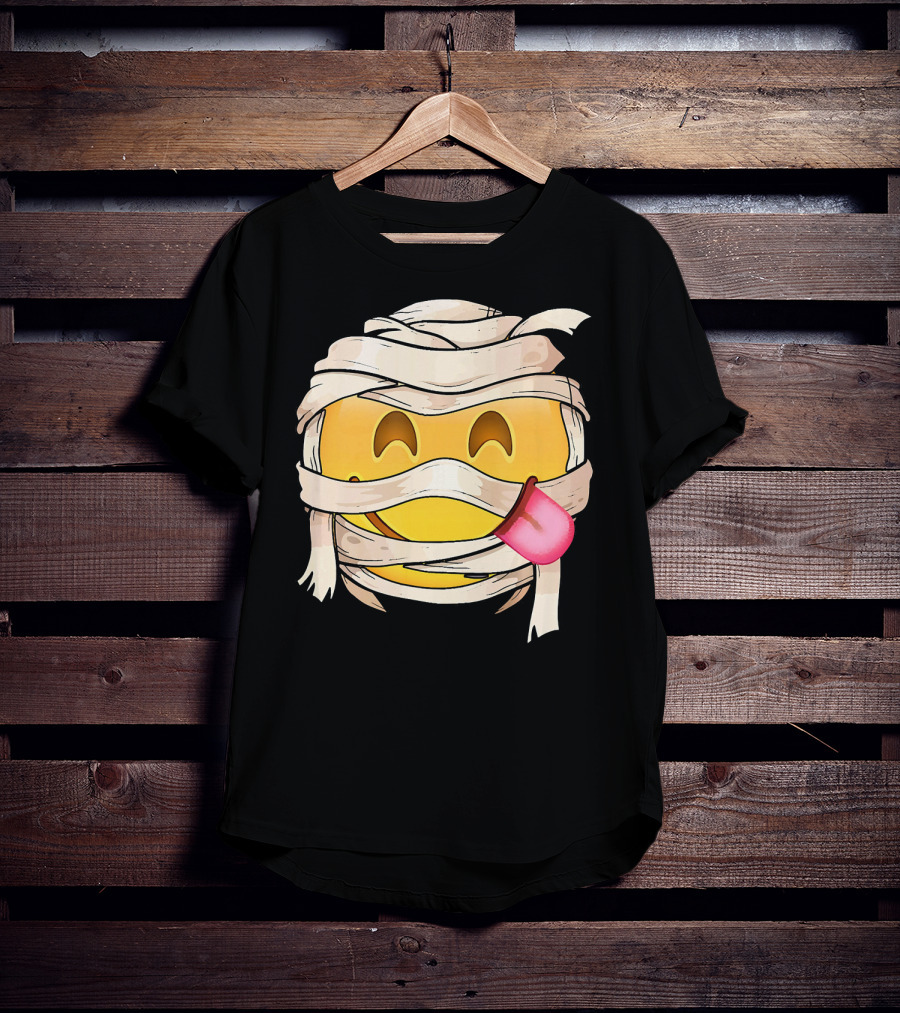 Face Savoring Food Emoji Mummy Wink Out Tongue T-Shirt