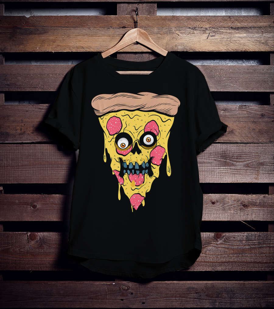 Pizza Zombie Halloween Costume Spooky Slice T-Shirt