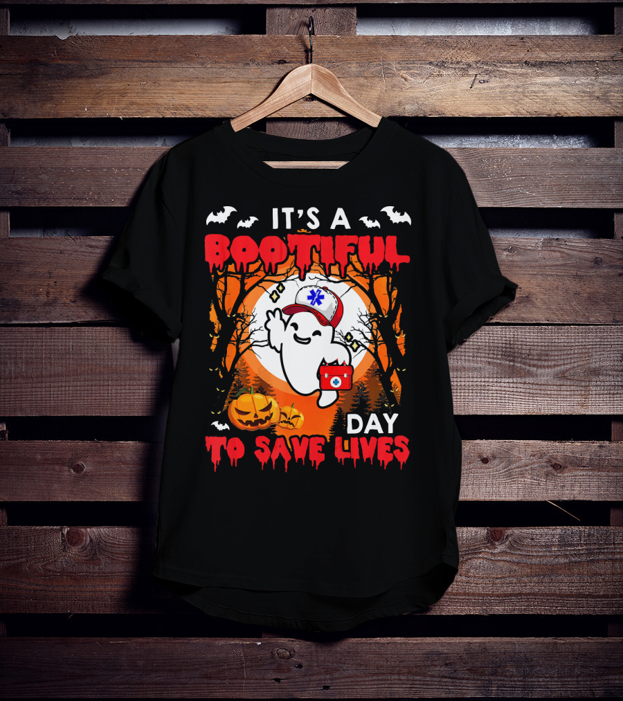 It's A Bootiful Day To Save Lives Halloween Costume Boo T-Shirt