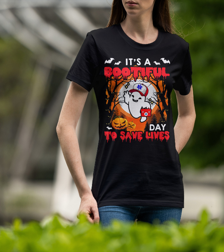 It's A Bootiful Day To Save Lives Halloween Costume Boo T-Shirt