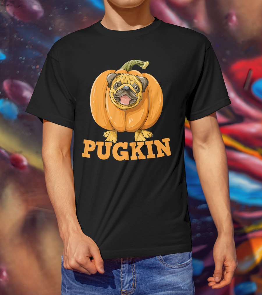 Pugkin Halloween Pug Pumpkin For Pug Lovers T-Shirt