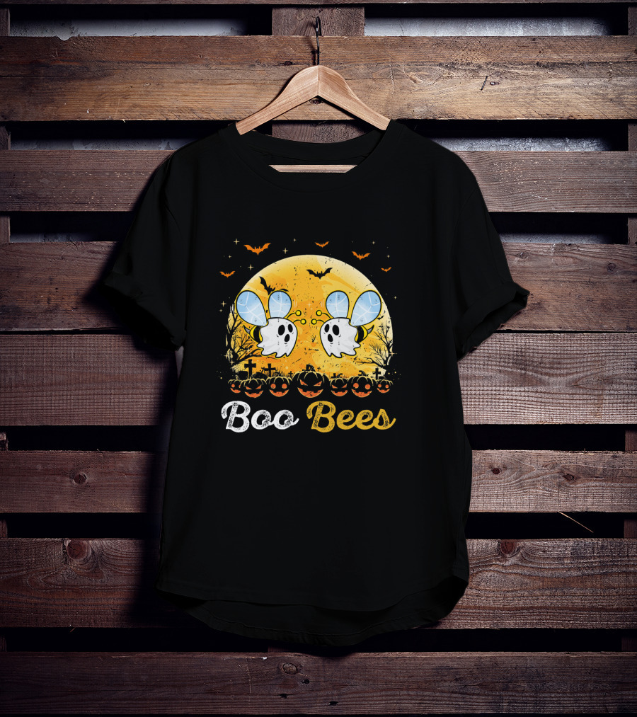 Boo Bees Halloween Moon Pumpkins Bats Crosses T-Shirt
