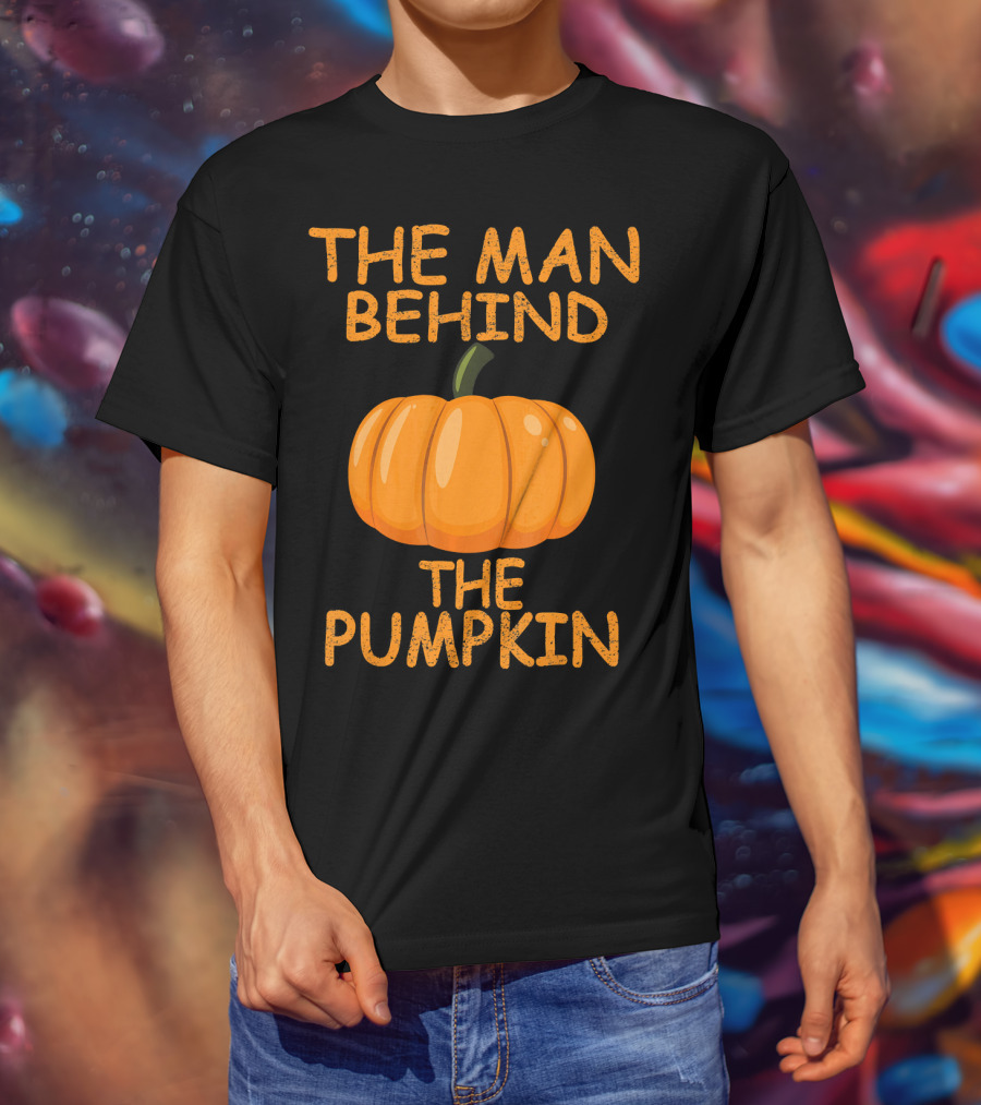 The Man Behind The Pumpkin Funny Halloween Pregnancy T-Shirt