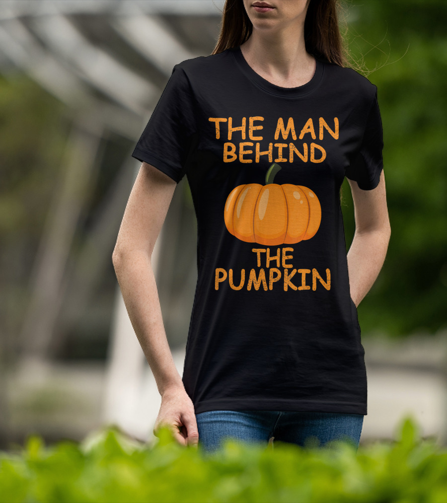 The Man Behind The Pumpkin Funny Halloween Pregnancy T-Shirt