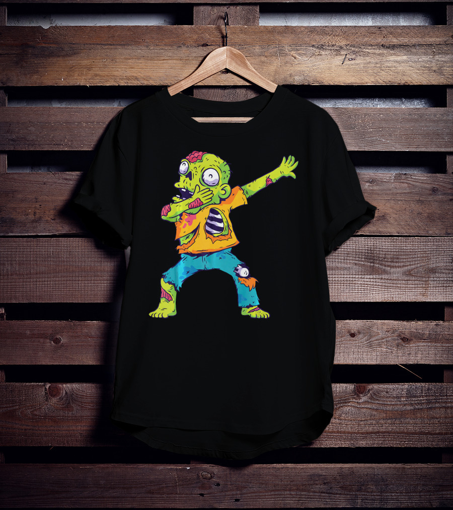 Dabbing Zombie Funny Halloween Zombi Cute Cartoon T-Shirt