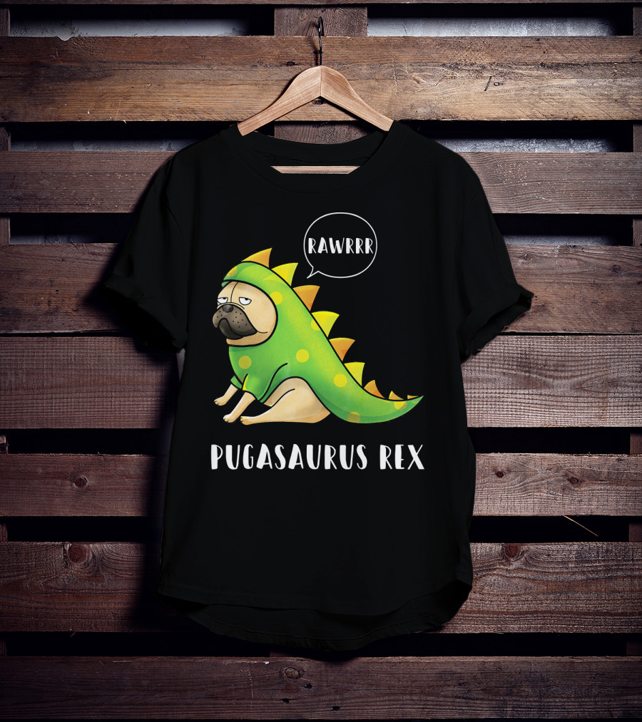 Halloween Pugasaurus Rex Rawrrr Pug T-Shirt