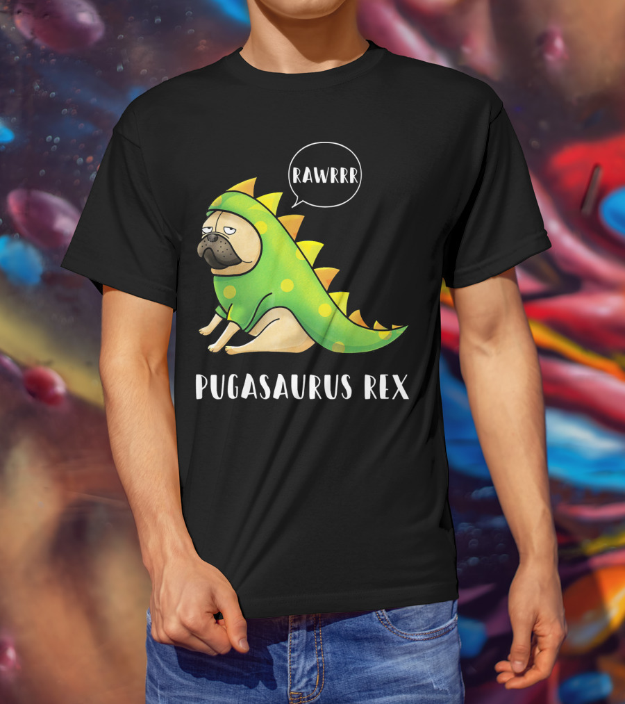 Halloween Pugasaurus Rex Rawrrr Pug T-Shirt
