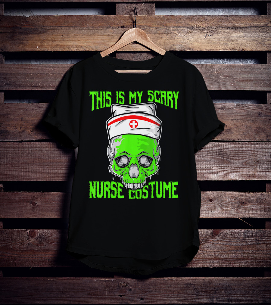 This Is My Scary Green Skeleton Nurse Costume T-Shirt