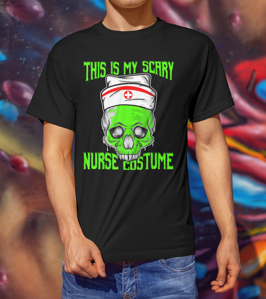 This Is My Scary Green Skeleton Nurse Costume T-Shirt