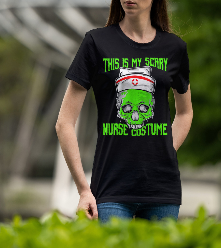 This Is My Scary Green Skeleton Nurse Costume T-Shirt