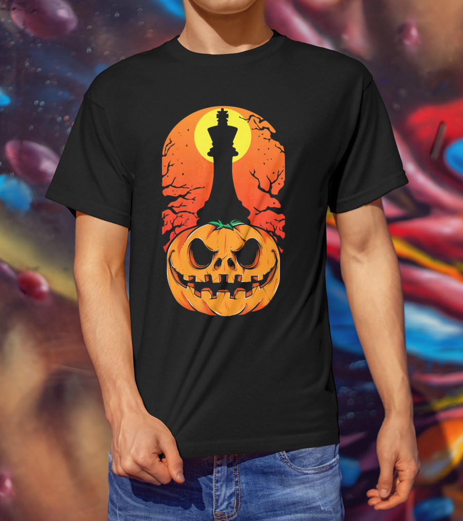 King Pumpkin Chess Moon Halloween Pumpkin King T-Shirt