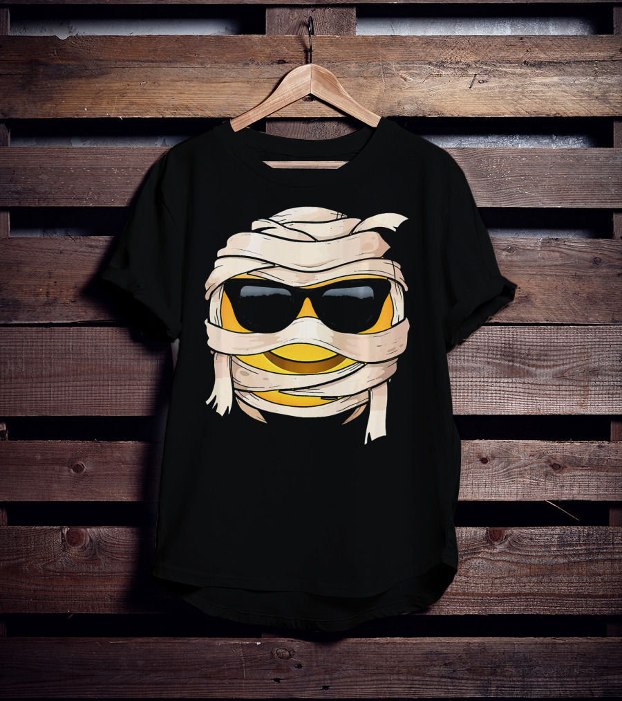 Smiling Face With Sunglasses Emoji Wink Wrapped In Bandages T-Shirt
