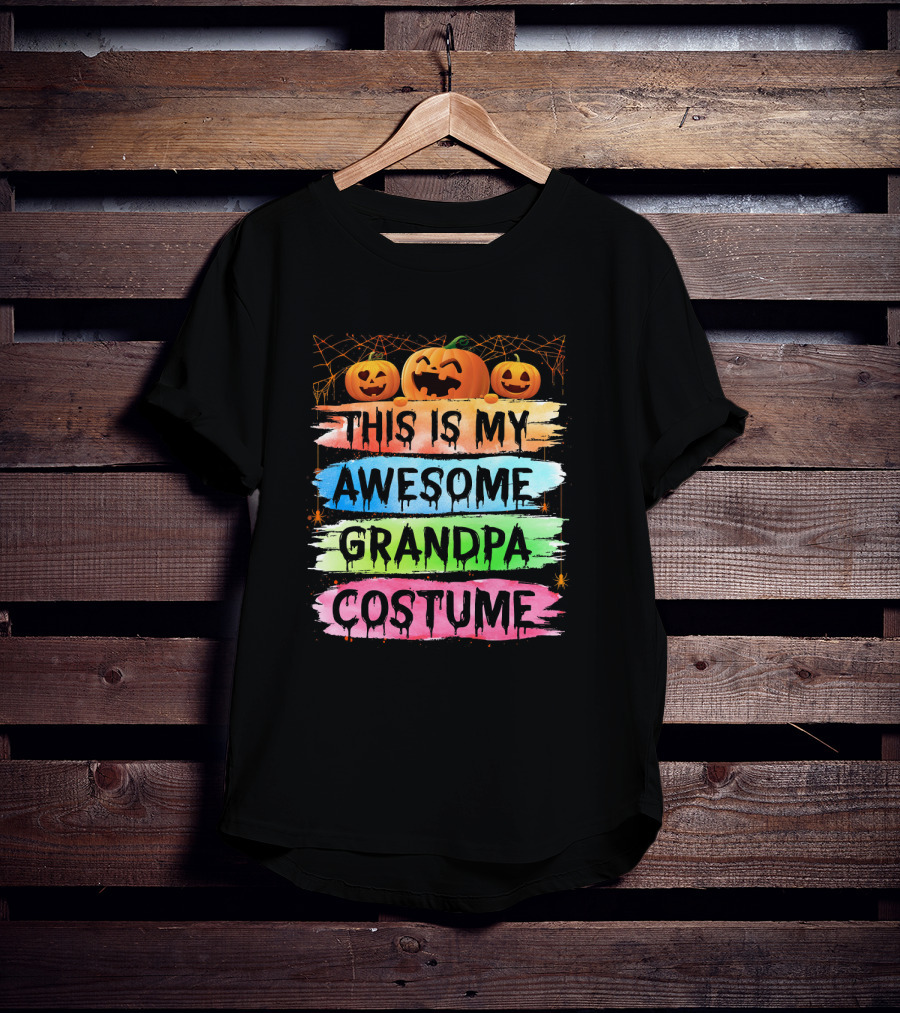 This Is My Awesome Grandpa Costume Halloween Pumpkins T-Shirt